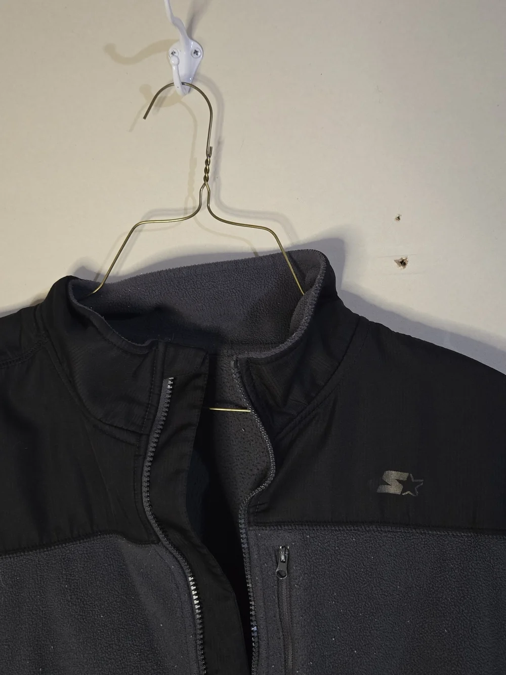 Starter Men’s Black/Gray Colorblock Full-Zip Fleece Track Jacket L 42-44 RN52465